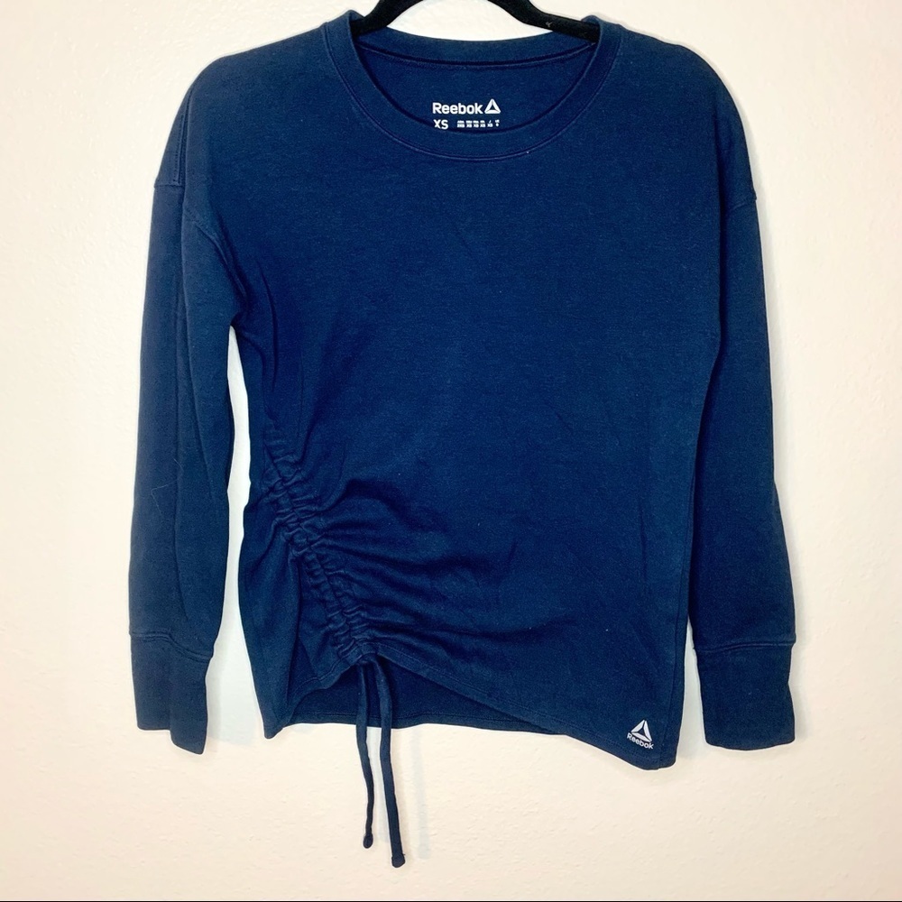 Reebok navy cinched side pullover sweatshirt xs
